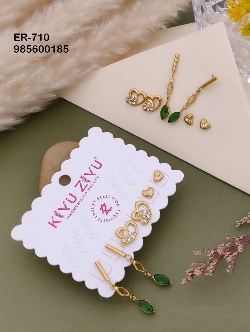 Set Of 3 Pair Earrings